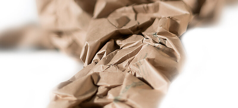 
		  A brown paper cushioning strip