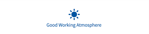 
				A sun symbol with the words “good working atmosphere”