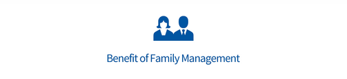 
				A symbol for two people with the words “benefit of family management”
